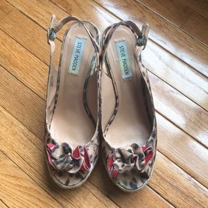 Steve Madden Leopard Espadrilles Size 10